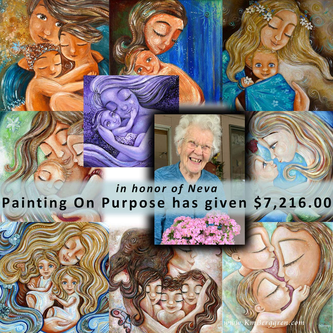 artwork for charity, motherhood art, grandma art, art to benefit charitable organizations, art for moms