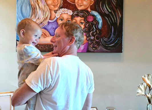 custom original painting for family, personalized family painting, gift for fathers day, one-of-a-kind gift for mom, bespoke family paintings, kmberggren kimberggren kim berggren km berggren katie berggren art