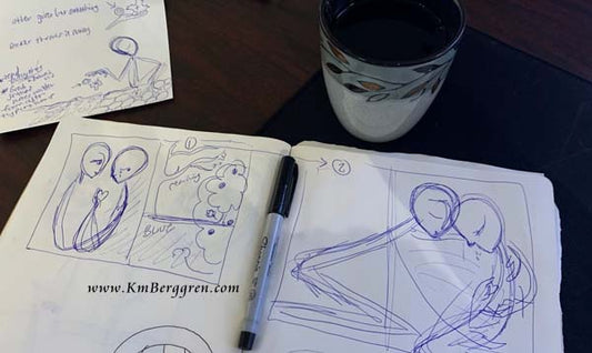 ghosted by a friend, friend breakup, friendship loss, emotional artwork, art therapy, loss of a friend, dumped by a friend, art book, silent book, book without words, silent story, quiet book by Katie m. Berggren kmberggren