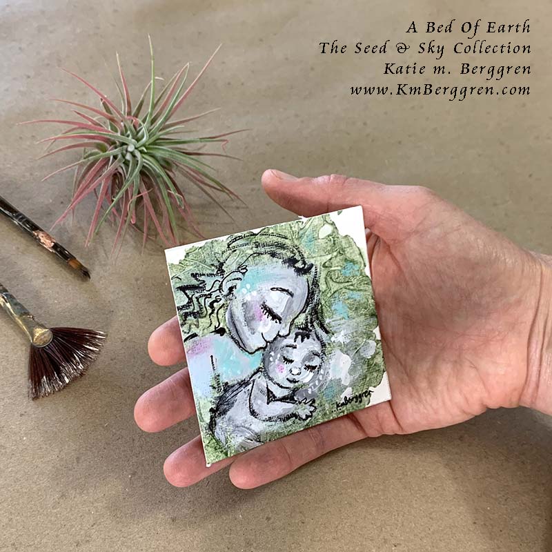 ►SOLD◄ A Bed Of Earth - Original Miniature Fine Art Painting on Paper