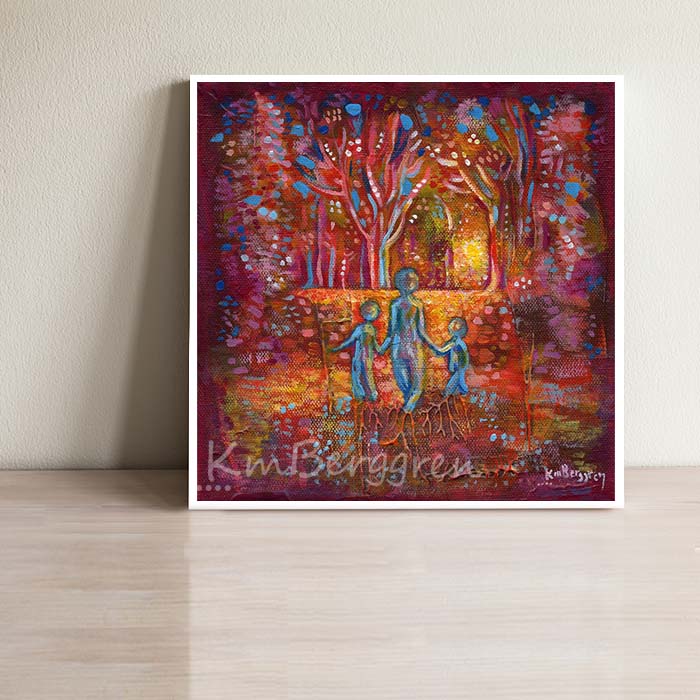 Between Then & Now - Mom, 2 Kids Magic Magic Forest Art Print