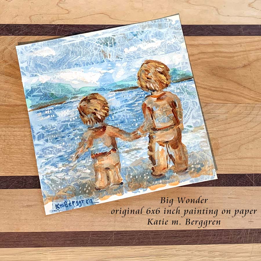 Big Wonder - Original 6x6 Painting on Paper OR Print