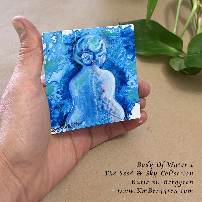 ►ONE AVAILABLE◄ Body Of Water 1 - Original Miniature Fine Art Painting on Paper