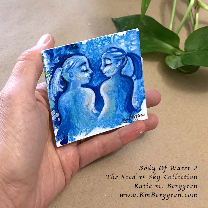 ►ONE AVAILABLE◄ Body Of Water 2 - Original Miniature Fine Art Painting on Paper