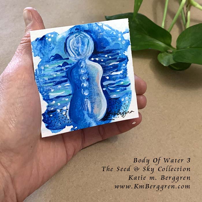 ►ONE AVAILABLE◄ Body Of Water 3 - Original Miniature Fine Art Painting on Paper
