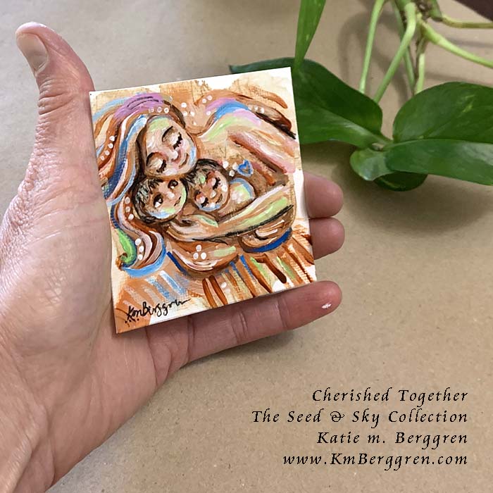►ONE AVAILABLE◄ Cherished Together - Original Miniature Fine Art Painting on Paper