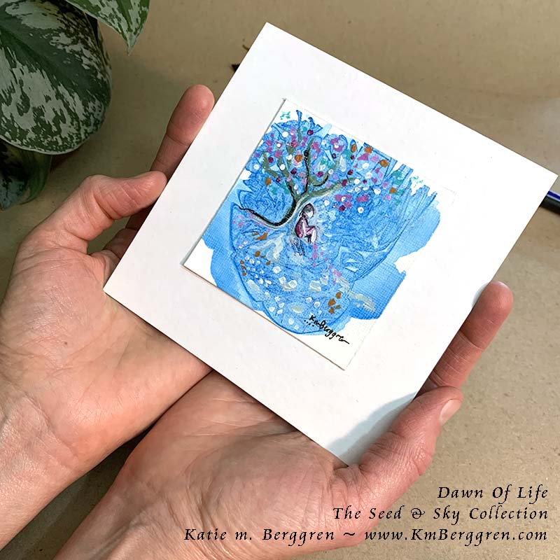 ►SOLD◄ Dawn Of Life - Original Miniature Fine Art Painting on Paper