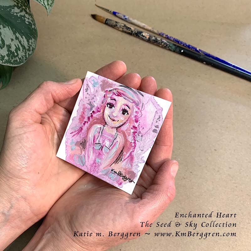 ►SOLD◄ Enchanted Heart - Original Miniature Fine Art Painting on Paper