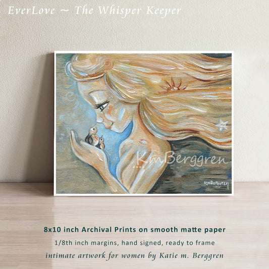 EverLove ~ The Whisper Keeper - Woman & Birds Art Print