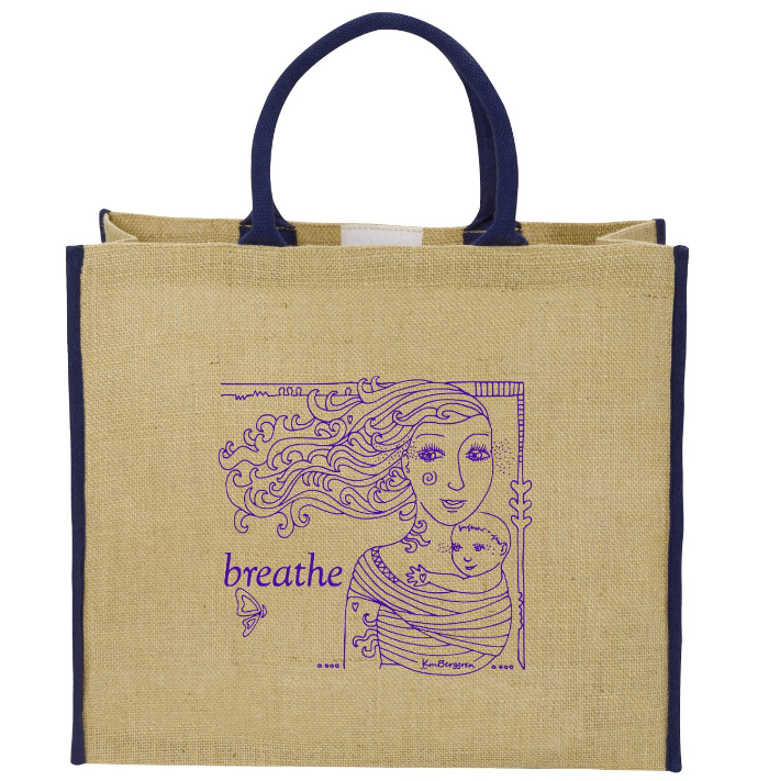 Jute Tote Bag ~ Breathe ♥