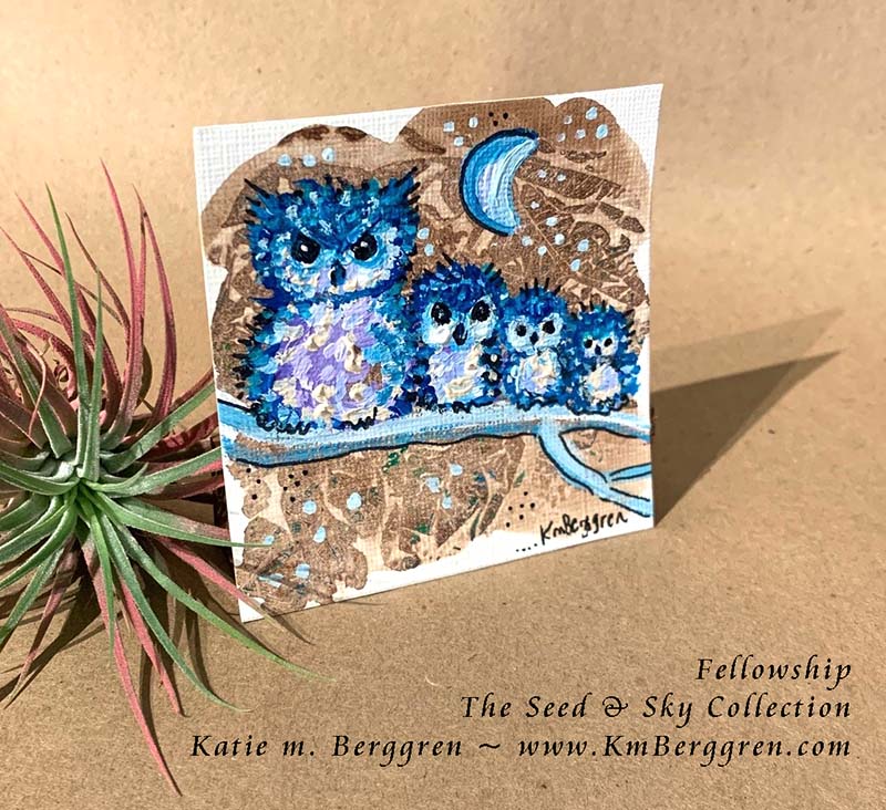 ►ONE AVAILABLE◄ Fellowship - Original Miniature Fine Art Painting on Paper ~ DONATION
