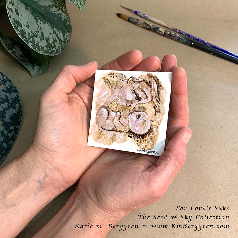 ►SOLD◄ For Love's Sake - Original Miniature Fine Art Painting on Paper