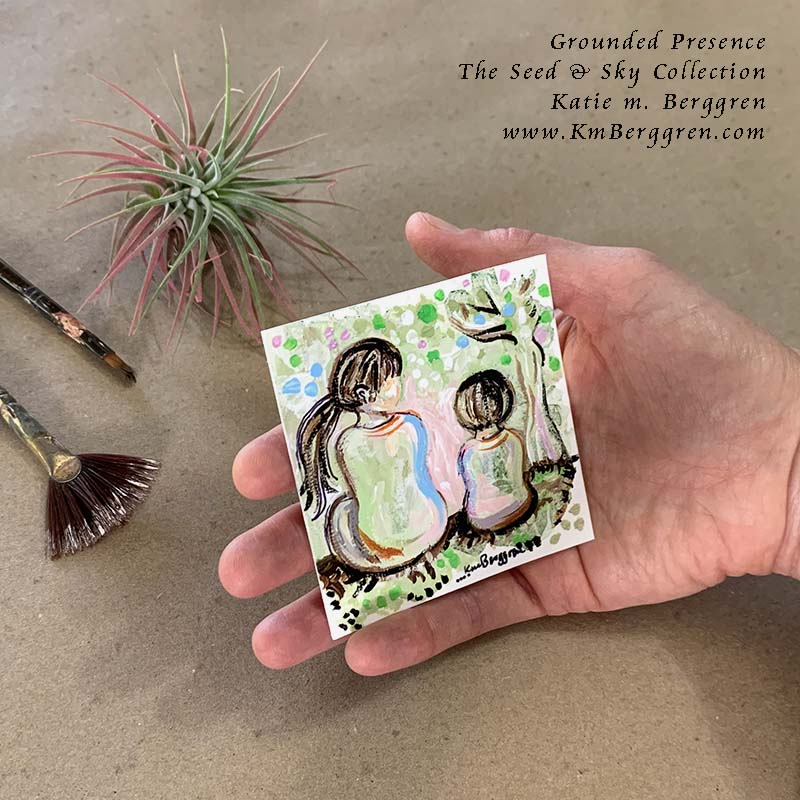 ►ONE AVAILABLE◄ Grounded Presence - Original Miniature Fine Art Painting on Paper