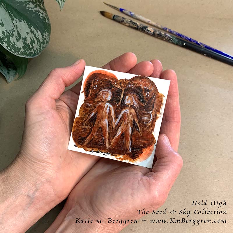 ►ONE AVAILABLE◄ Held High - Original Miniature Fine Art Painting on Paper