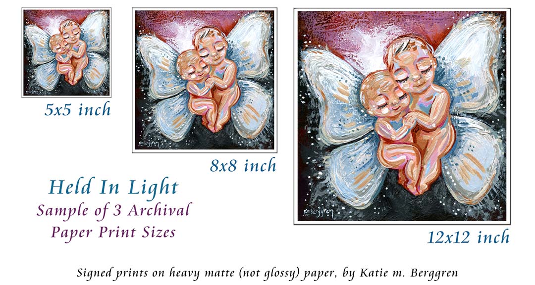 two blonde angel babies, choose an embellished print to change the hair color, pink and black background, 2 angel babies cuddled together, sids bereavement artwork, loss mother gift, loss of twins, loss of a baby sympathy gift, two winged angel babes, brother and sister angel babies