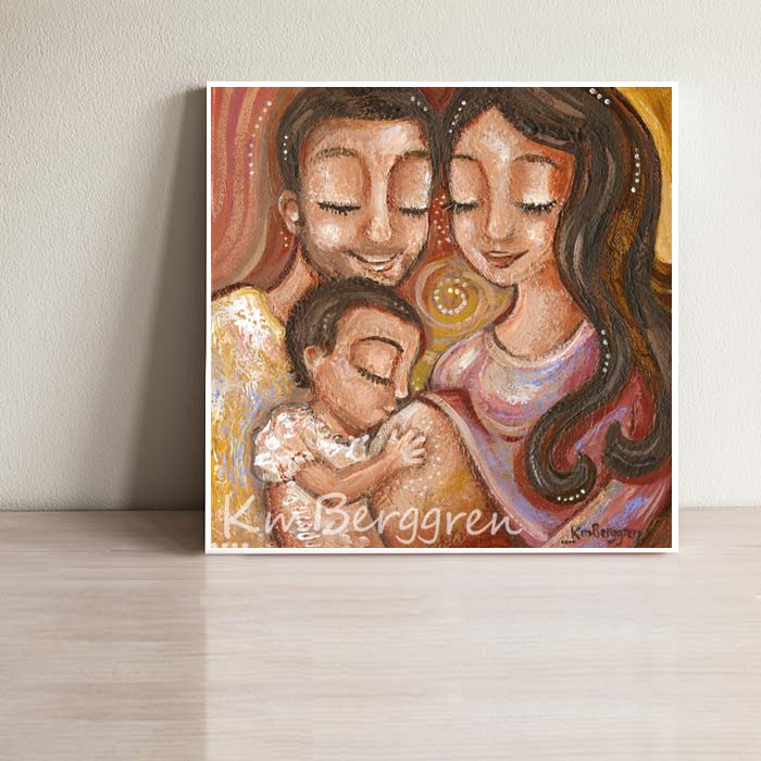 Honor - Mother & Father with Child & Pregnant Belly Art Print
