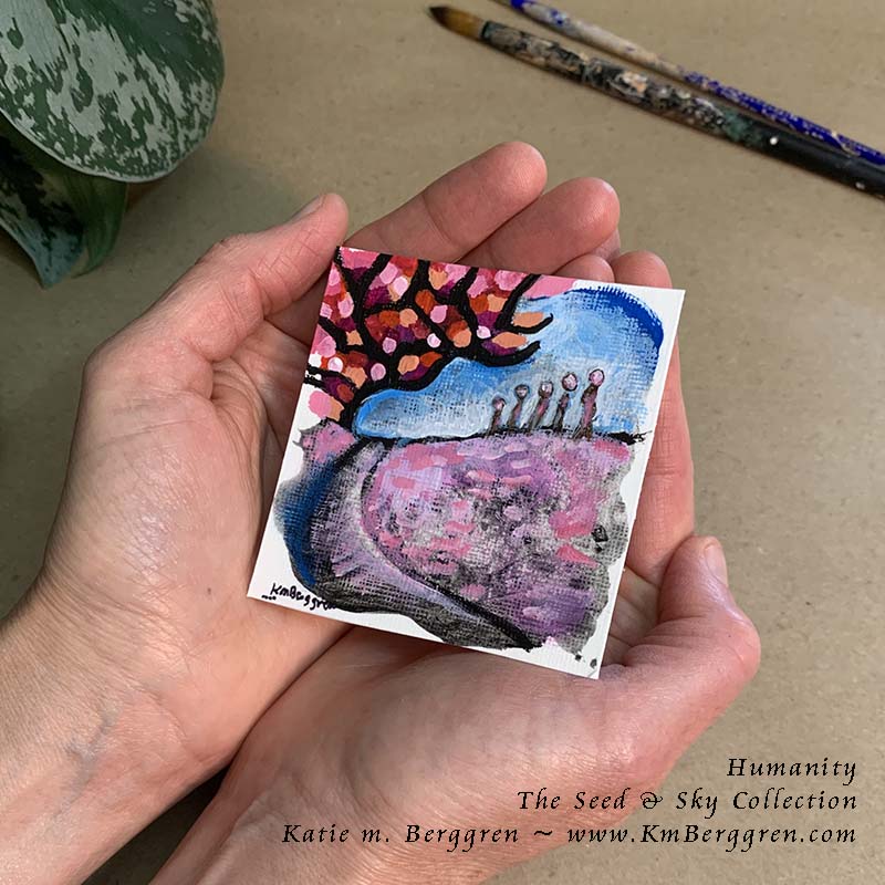►SOLD◄ Humanity - Original Miniature Fine Art Painting on Paper