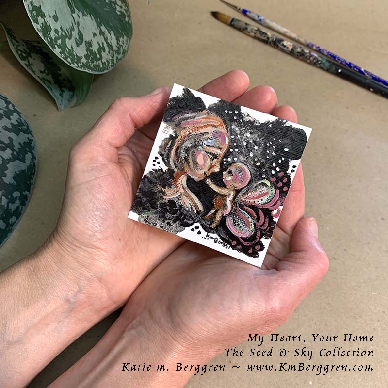 ►SOLD◄ My Heart, Your Home - Original Miniature Fine Art Painting on Paper
