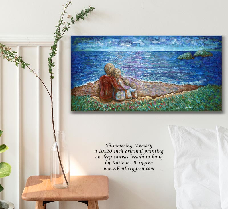 ►ONE AVAILABLE◄ Shimmering Memory - Original Family Beach painting on deep canvas