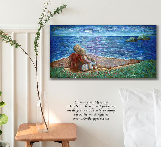 ►ONE AVAILABLE ◄ Shimmering Memory - Original 10x20 inch painting on deep canvas