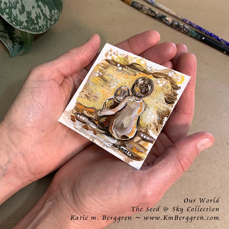 ►ONE AVAILABLE◄ Our World - Original Miniature Fine Art Painting on Paper