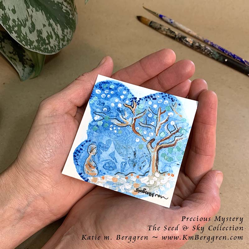 ►SOLD◄ Precious Mystery - Original Miniature Fine Art Painting on Paper