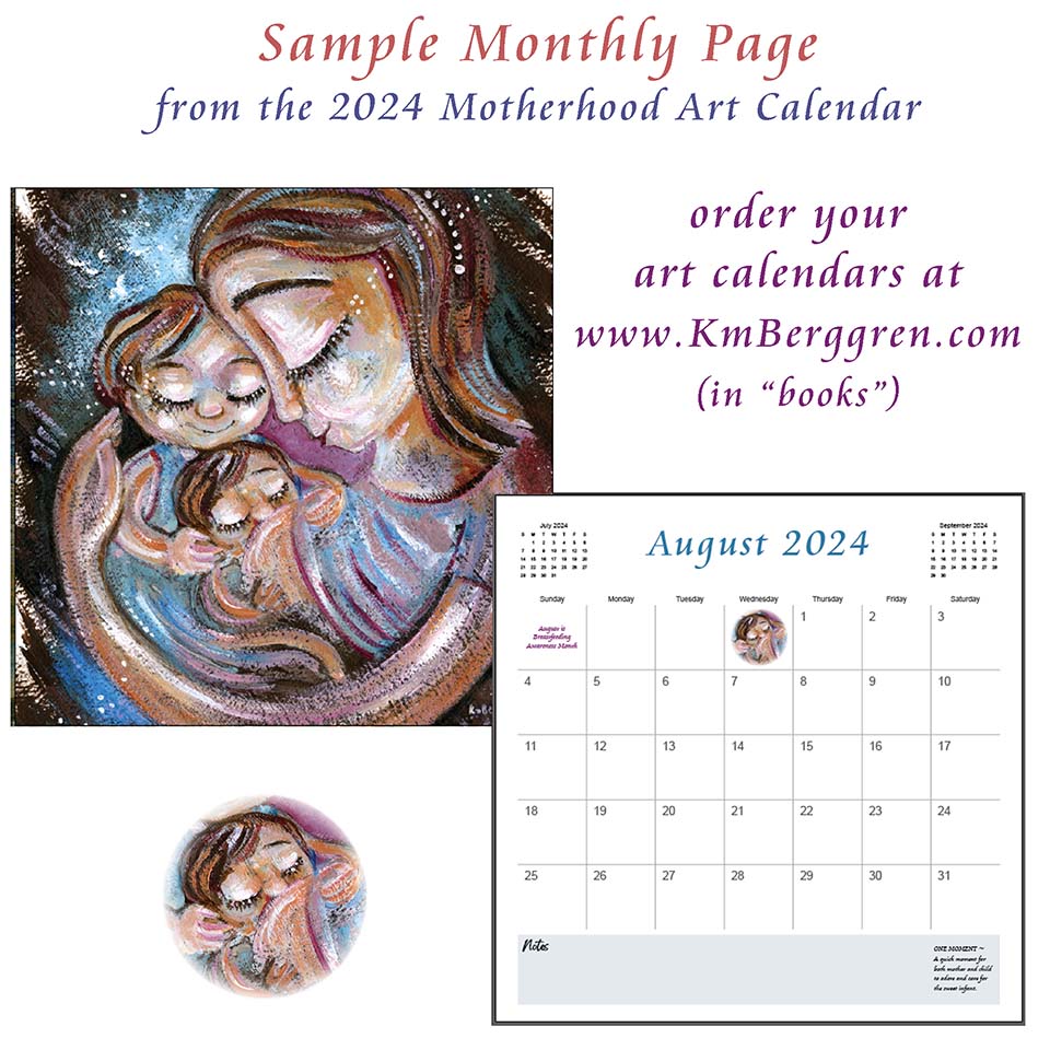 mother and child art calendar, keepsake calendar 2024, mom planner, calendar for moms, art calendar of mom and baby, pregnancy calendar, mom art planner, mother and child artwork on calendar, colorful art calendar, inspirational calendar, painting calendar, wall calendar art, frameable calendar 2024, kmberggren calendar, kim berggren art calendar, inexpensive gifts for moms, girlfriend gift, mom gifts, gifts under 25 for women