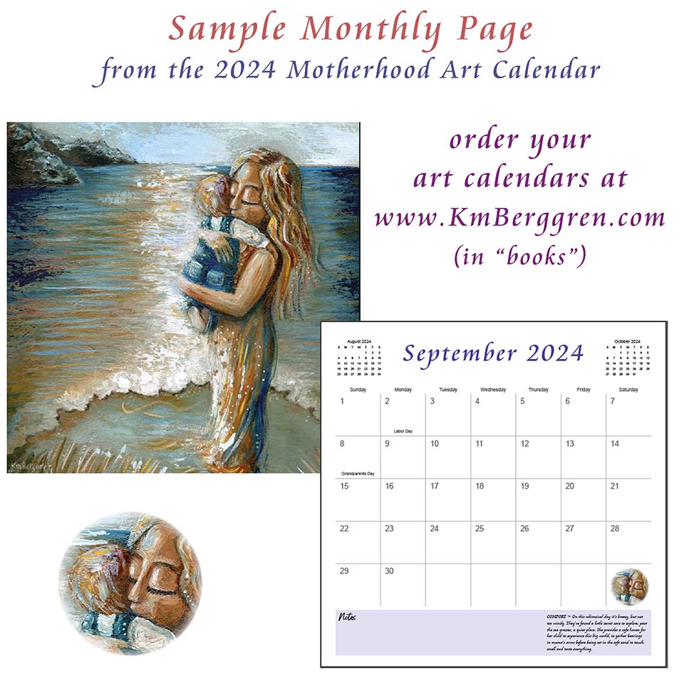 mother and child art calendar, keepsake calendar 2024, mom planner, calendar for moms, art calendar of mom and baby, pregnancy calendar, mom art planner, mother and child artwork on calendar, colorful art calendar, inspirational calendar, painting calendar, wall calendar art, frameable calendar 2024, kmberggren calendar, kim berggren art calendar, inexpensive gifts for moms, girlfriend gift, mom gifts, gifts under 25 for women