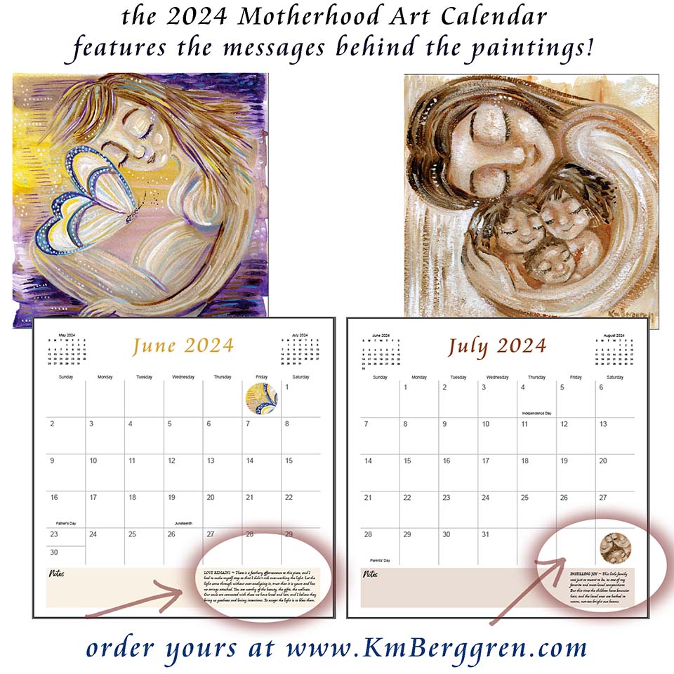 mother and child art calendar, keepsake calendar 2024, mom planner, calendar for moms, art calendar of mom and baby, pregnancy calendar, mom art planner, mother and child artwork on calendar, colorful art calendar, inspirational calendar, painting calendar, wall calendar art, frameable calendar 2024, kmberggren calendar, kim berggren art calendar, inexpensive gifts for moms, girlfriend gift, mom gifts, gifts under 25 for women