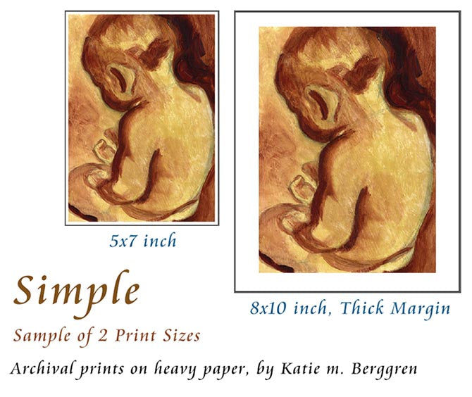 Simple - Naked Baby Warm Art Print