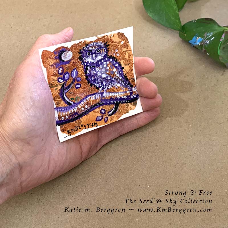 ►SOLD◄ Strong & Free - Original Miniature Fine Art Painting on Paper