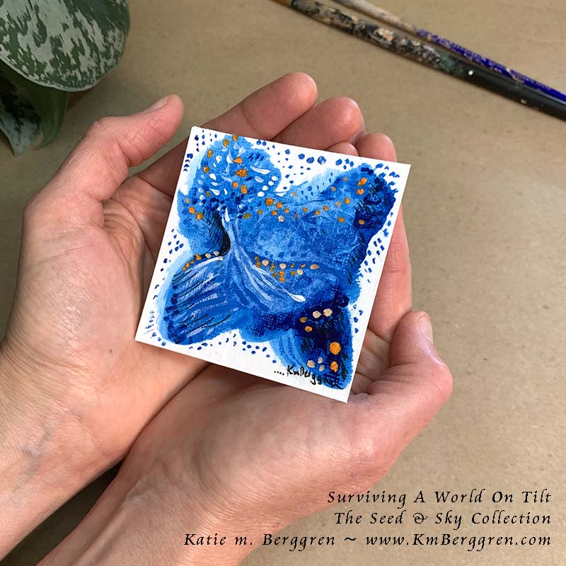 ►ONE AVAILABLE◄ Surviving A World On Tilt - Original Miniature Fine Art Painting on Paper