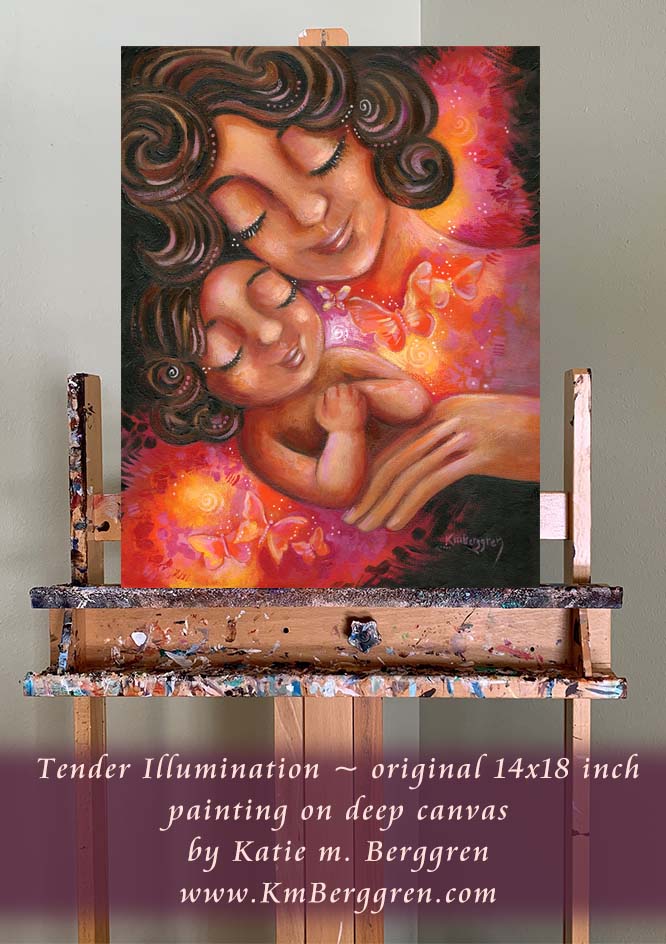 ►ONE AVAILABLE!◄ Tender Illumination - Original 14x18 inch Painting On Purpose Painting