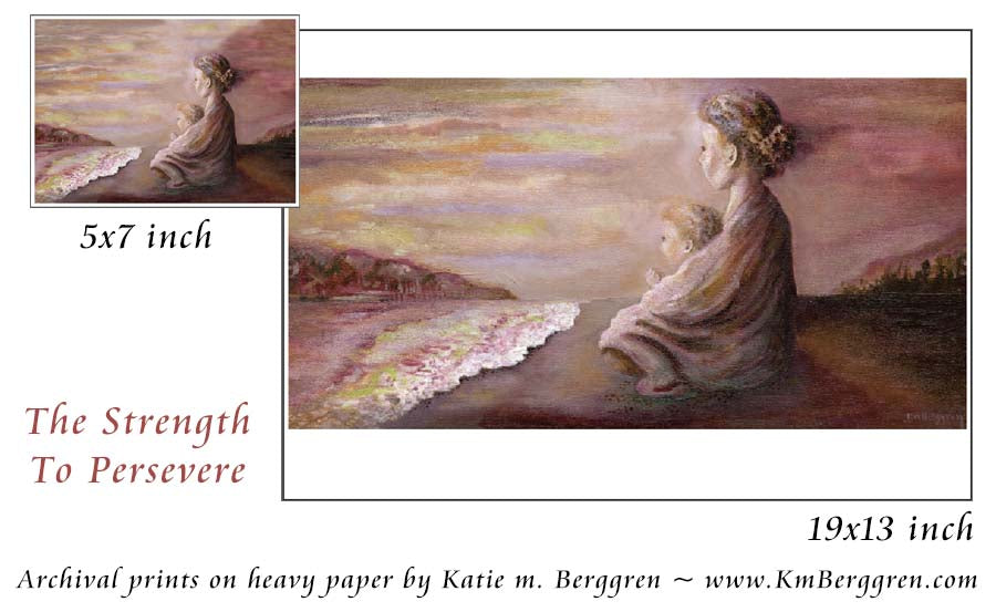 The Strength To Persevere - Woman Overlooking Peaceful Ocean Art Print