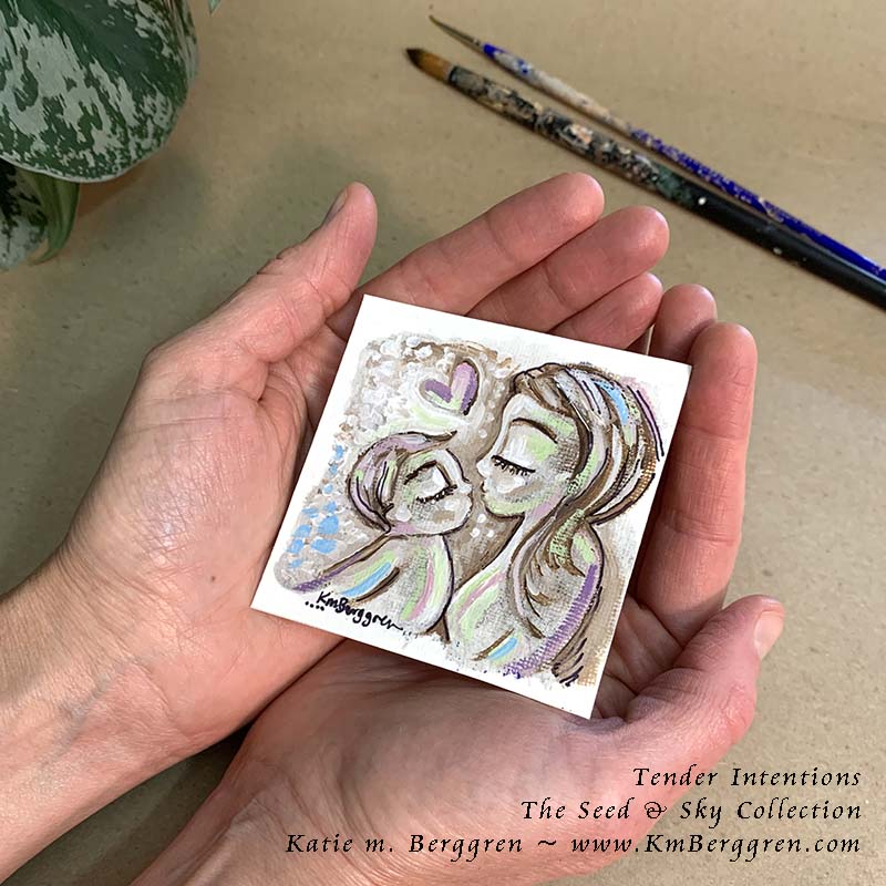 ►SOLD◄ Tender Intentions - Original Miniature Fine Art Painting on Paper