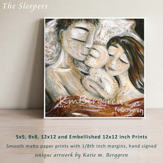 The Sleepers - Mom, Dad & One Baby Art Print