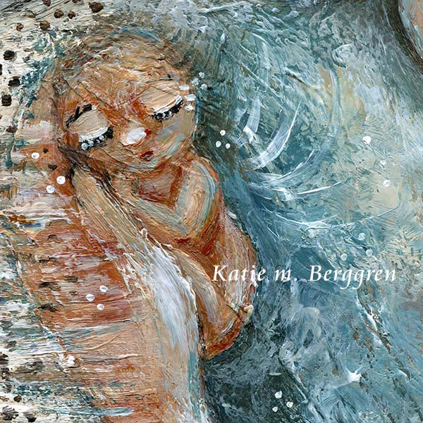 art print of mother holding tiny angel baby up to heaven