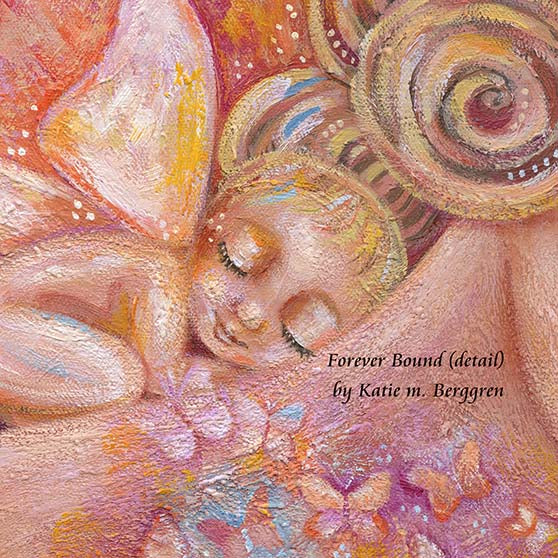 Blonde mother painting, winged baby art, big sister angel baby art, blonde mother and daughter, blue eyed mom and daughter, big sister to an angel artwork, big sister to angel gift, baby angel gift, blonde baby with pink wings, motherhood artwork, mother of an angel painting,