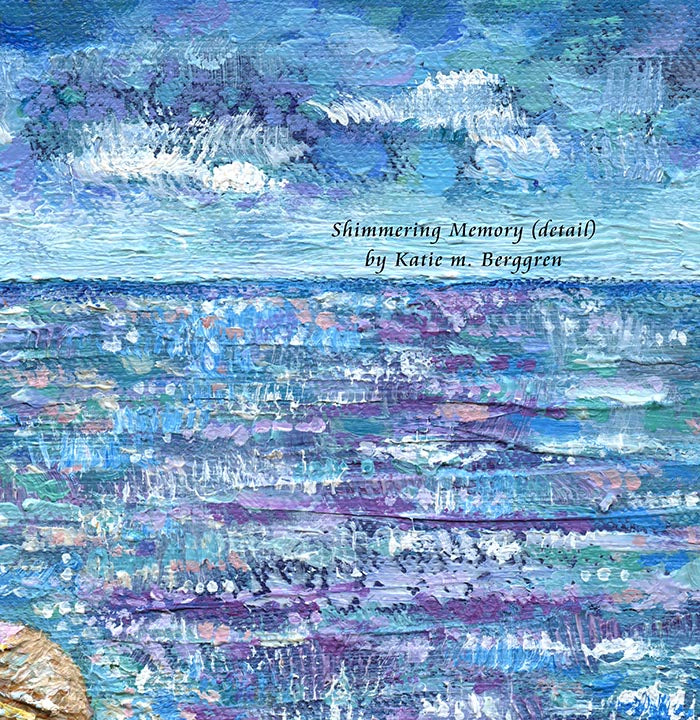 family on beach painting, original artwork of family of four, family of 4 at the beach painting, overlooking the ocean painting, beach painting, kmberggren, kim berggren art, katie m. berggren,