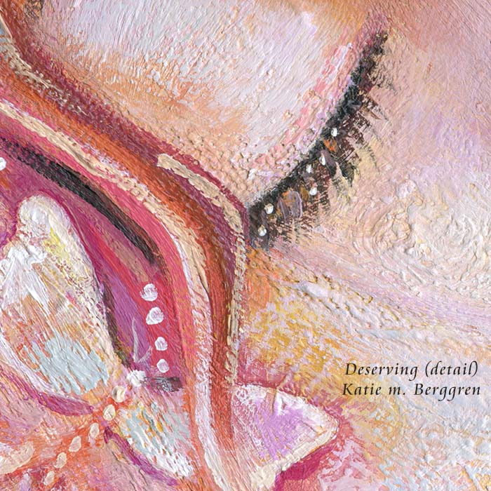 nude woman with butterflies painting, self-love artwork, orange pink white butterflies art, painting of woman alone, serenity artwork, peaceful warm painting,