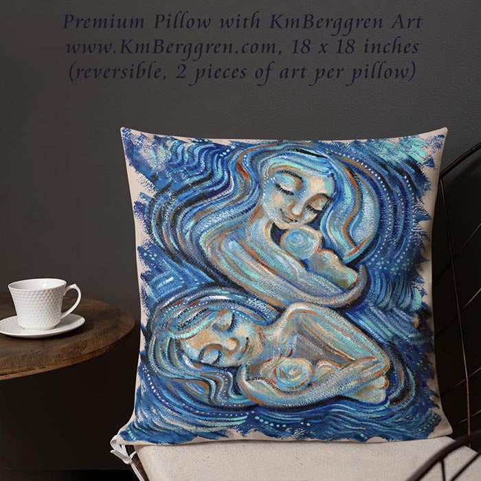 home decor with art, motherhood art pillow, lactation room pillow decor, nursing room decoration, making a nursing room comfortable, making a lactation room welcoming, painting on pillow, mother child art pillow, woman art pillow, home decoration for babys room, home decor for women, modern art on pillow, figurative art on pillow, inspirational decor for women, womans house decoration, single mom new house art, single mom new apartment decor, gift for new mom, gift for newly single mom, washable art pillow