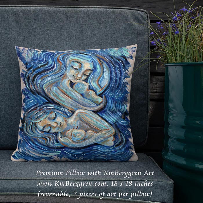 home decor with art, motherhood art pillow, lactation room pillow decor, nursing room decoration, making a nursing room comfortable, making a lactation room welcoming, painting on pillow, mother child art pillow, woman art pillow, home decoration for babys room, home decor for women, modern art on pillow, figurative art on pillow, inspirational decor for women, womans house decoration, single mom new house art, single mom new apartment decor, gift for new mom, gift for newly single mom, washable art pillow