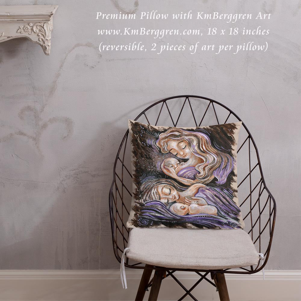 home decor with art, motherhood art pillow, lactation room pillow decor, nursing room decoration, making a nursing room comfortable, making a lactation room welcoming, painting on pillow, mother child art pillow, woman art pillow, home decoration for babys room, home decor for women, modern art on pillow, figurative art on pillow, inspirational decor for women, womans house decoration, single mom new house art, single mom new apartment decor, gift for new mom, gift for newly single mom, washable art pillow