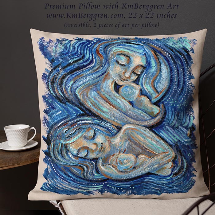 home decor with art, motherhood art pillow, lactation room pillow decor, nursing room decoration, making a nursing room comfortable, making a lactation room welcoming, painting on pillow, mother child art pillow, woman art pillow, home decoration for babys room, home decor for women, modern art on pillow, figurative art on pillow, inspirational decor for women, womans house decoration, single mom new house art, single mom new apartment decor, gift for new mom, gift for newly single mom, washable art pillow