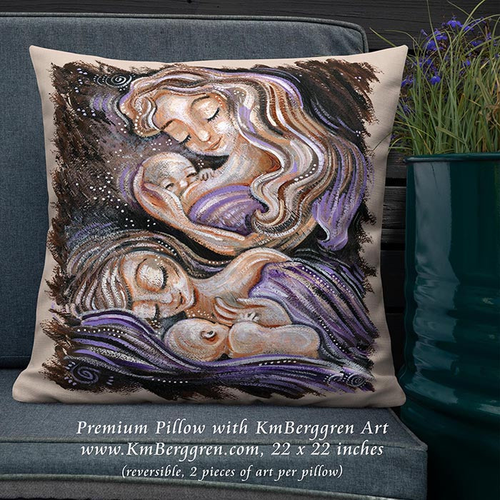 home decor with art, motherhood art pillow, lactation room pillow decor, nursing room decoration, making a nursing room comfortable, making a lactation room welcoming, painting on pillow, mother child art pillow, woman art pillow, home decoration for babys room, home decor for women, modern art on pillow, figurative art on pillow, inspirational decor for women, womans house decoration, single mom new house art, single mom new apartment decor, gift for new mom, gift for newly single mom, washable art pillow