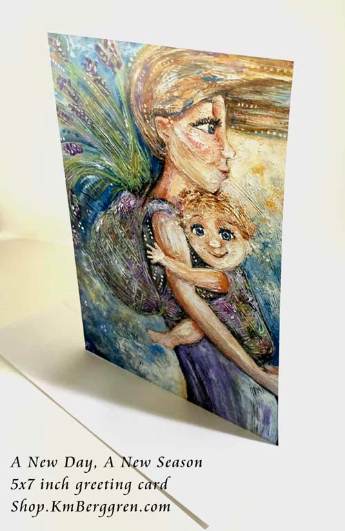 mother child greeting card blank inside