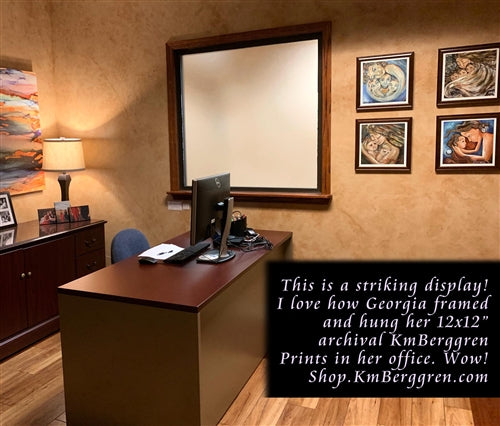 framed KmBerggren art on Doctors Office wall