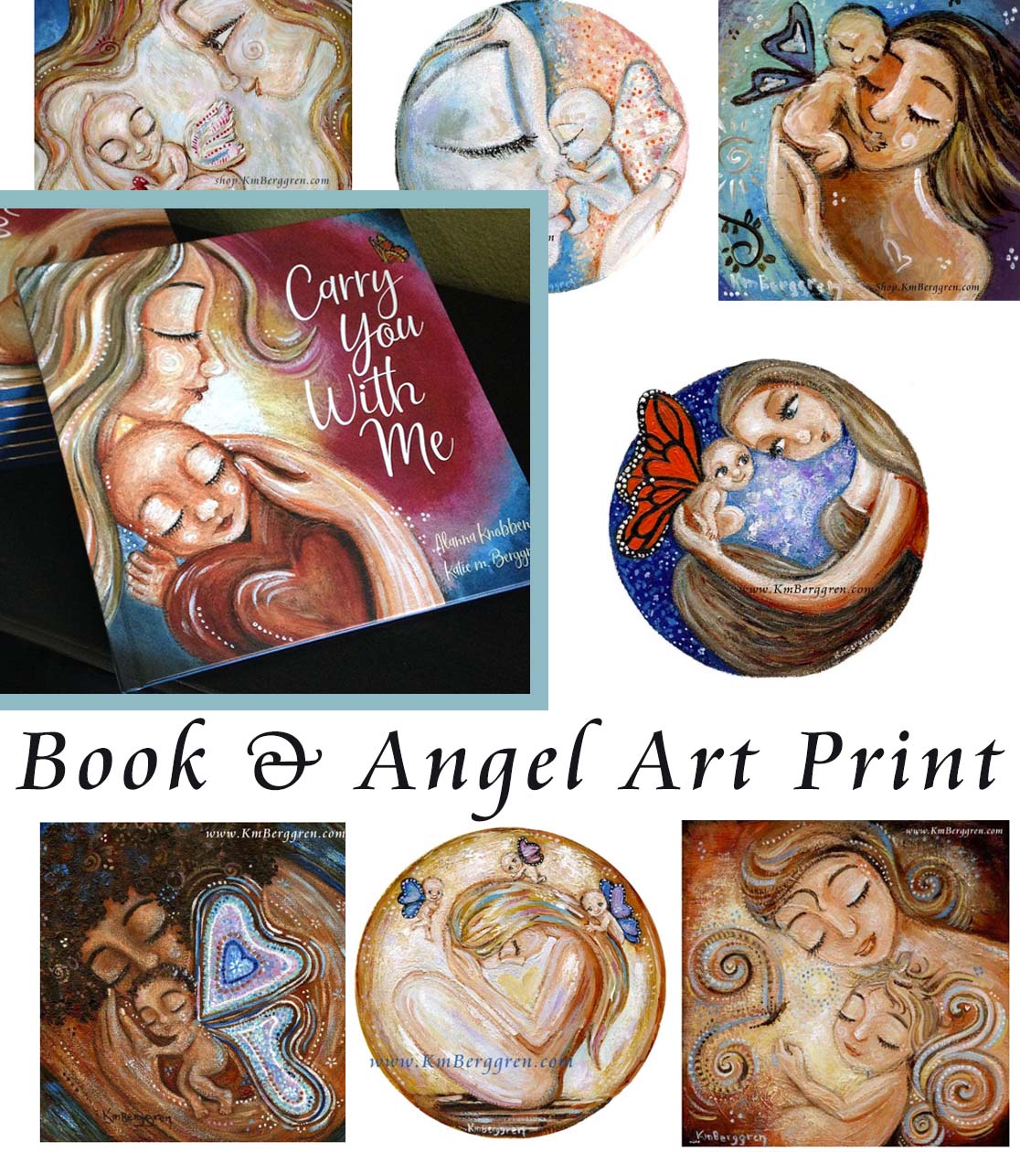 angel art prints, mom and baby angel artwork, heartfelt storybook of a mother finding hope and love after losing a child