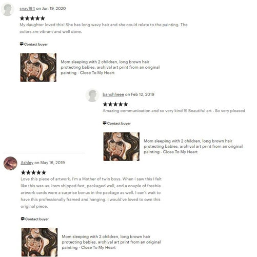 testimonials from KmBerggren art buyers