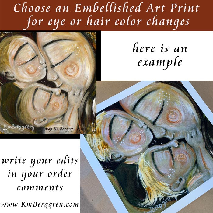 personalized art print, custom hair and eye colors, change colors on art print, custom family art print,